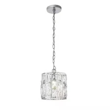 HOME DECORATORS COLLECTION Kristella 1-Light Chrome Crystal Pendant Light