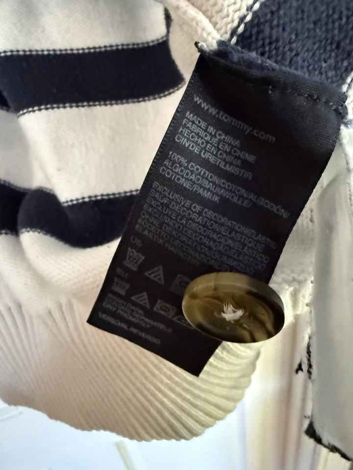 Vintage Tommy Hilfiger USA American Striped 1/3 1/4 Varsity Sweater Pullover L - Image 4 of 4