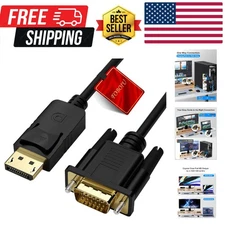 DisplayPort to VGA Cable 6FT, Display Port DP to VGA Adapter Cord for Laptop/...