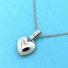 Tiffany & Co. Sentimental Heart Pave Diamond Pendant Platinum Necklace 41cm Used