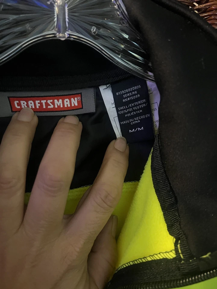 Chaqueta de Trabajo Craftsman Alta Visibilidad con Capucha Talla M Necesita Cremallera Reparada Foto 4 de 4