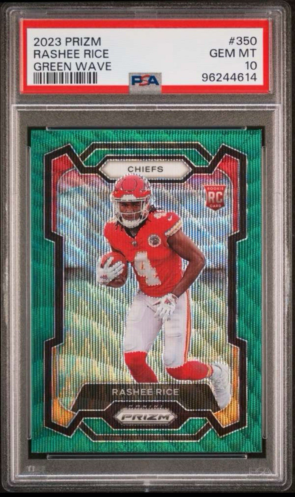 2023 Panini Prizm - Rookies Rashee Rice #350 Green Wave Prizm (RC) PSA 10