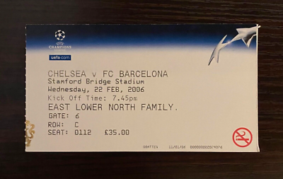 2005/2006 Chelsea vs Barcelona Champions League Ticket Messi 