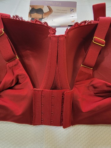Reggiseno donna Joyspun rosso regolabile figura intera pizzo ferretto balconcino taglia 44DD - Foto 6 di 10