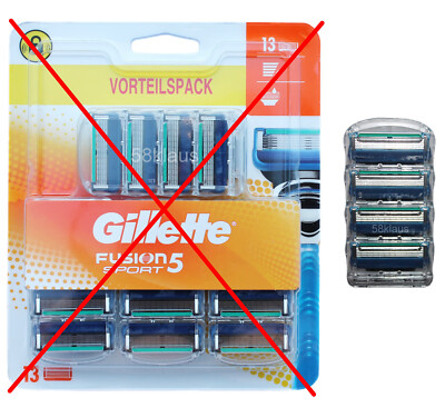 4 Gillette Fusion5 Sport Rasierklingen / 4 Stück Klingen im tKh ohne Verpackung