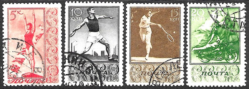 Russia #698-701, used -1938- Sports - Partial Set - CV=6.-