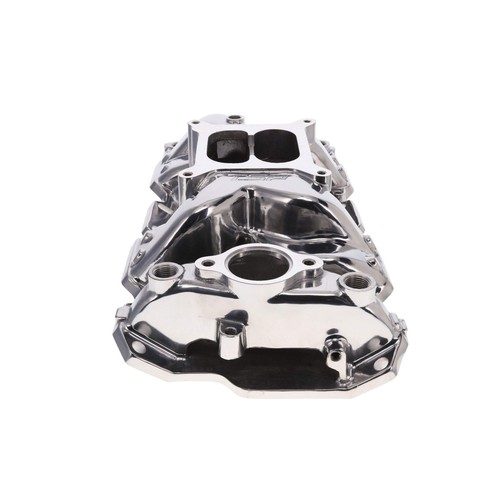 Carbureted Aluminum Dual Plane Air Gap Intake Manifold for Chevy Small Block - Picture 3 of 7