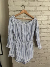 Romeo + Juliet Long Sleeve Strip Romper 