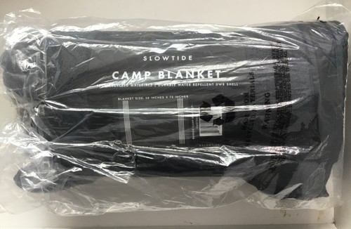 NEW Slowtide Bunker Black & White Striped Waterproof Camp Blanket 58"x72" Picnic - Picture 6 of 7