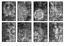 8 Bild Scrapbook Papier Basteln Bastelpapier Designerpapier Antike Schwarz 300g 