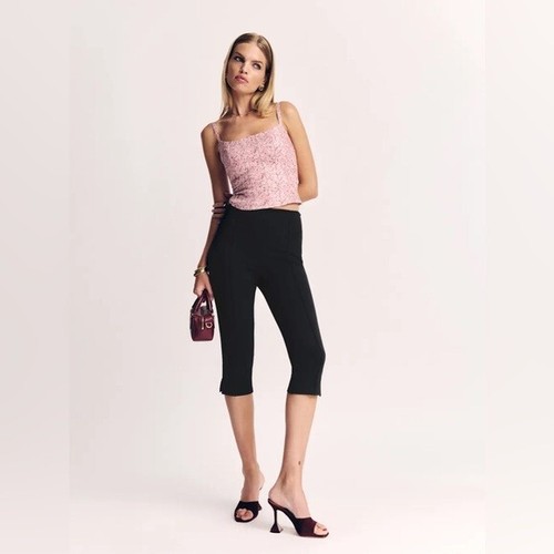 NEW Reformation Hattie Linen Top in Rosin Pink Floral | US 2 UK 6 - Picture 3 of 12