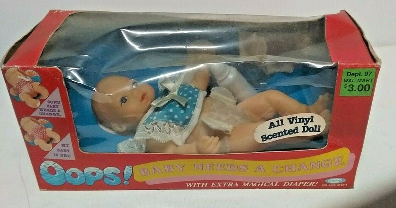 Vintage Cititoy Newborn Magical Diaper Realistic Baby Doll 1990  Old but & NIB
