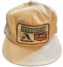 VTG SEEDWAY Asgrow O's GOLD Seed Corn Trucker Farmer Patch Hat K Brands