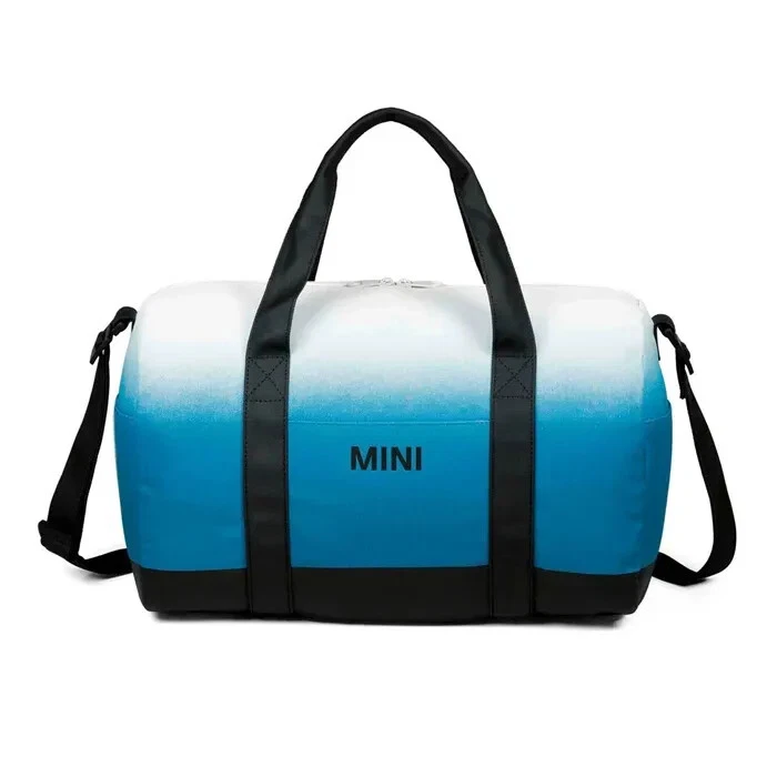 Bolsa de viagem GENUÍNA MINI azul gradiente com zíper. Novo com etiquetas. Holdall, academia, cabine, etc 25B - Imagem 4 de 4