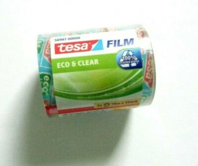 5 x tesafilm eco & clear 15mm x 10m je mit 3 Rollen Klebefilm tesa
