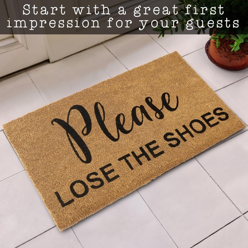 Please Lose The Shoes Funny Welcome Mat Coir 30x17 Inch Shoes Off Doormat Out... - Picture 8 of 10