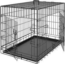 Dog Crates for Large Dogs Folding Metal Wire Dog Gage Double Door 30/36/42Inches