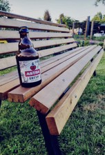 Gartenbank, Parkbank,als Bausatz, Massiv, Sibirische Lärche, 2 Meter breit