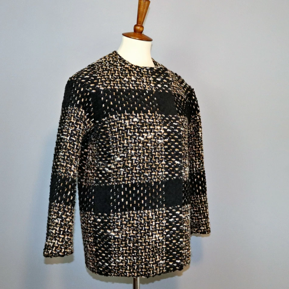 Chaqueta abierta Kiton 40 Boucle Chunk tejida tweed lana blazer Caban Glen cuadros tartán Foto 2 de 4