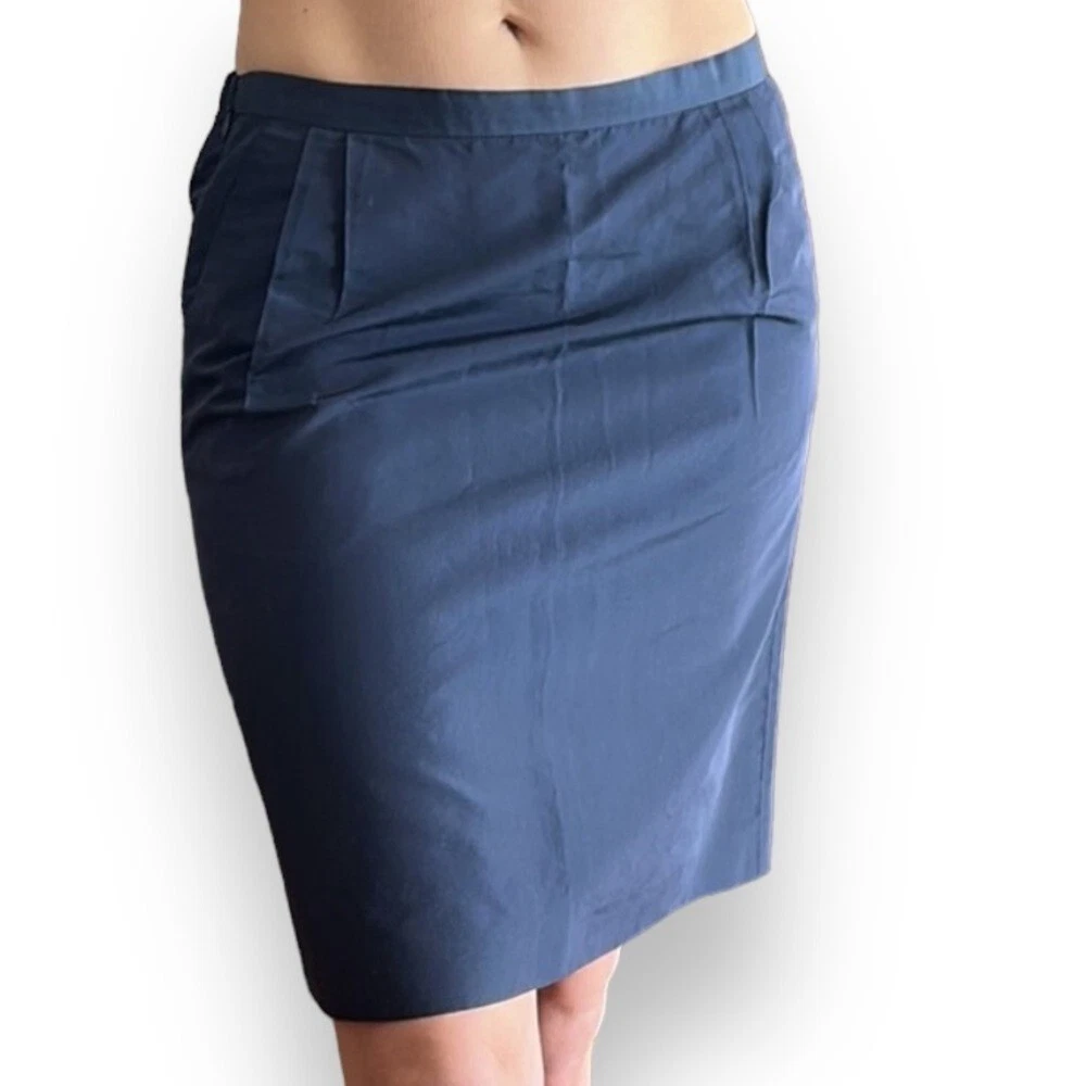 Navy pencil mini skirt top
