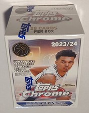 2023-24 Topps Chrome NBA Basketball Trading Card Blaster Value Box 28 Refractors