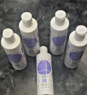 5 Pk Sanzi Derm Hand Sanitizer Aloe 8.0 oz Antiseptic Hand Wash Cleaner 99.999%