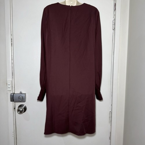 WITCHERY Plum Button Detail Should Balloon Sleeve Shift Dress Size 12 #33604 - Picture 6 of 9