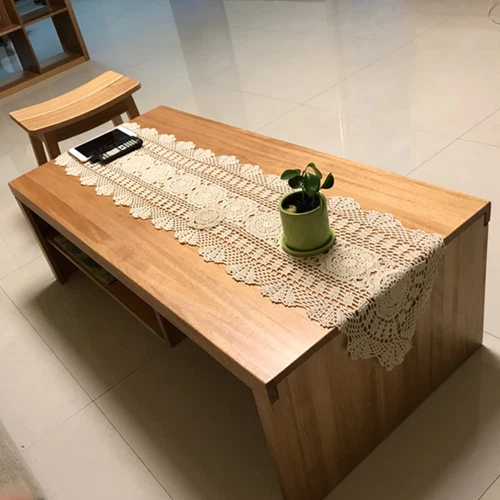 Vintage Hand Crochet Cotton Lace Table Runner Dresser Scarf Doily Wedding Party - Bild 43 von 45