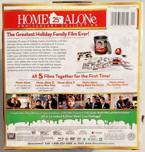HOME ALONE Paint Can Collectors Edition 25th Anniversary 5 Film DVD+2 Blu-ray - Picture 6 of 7