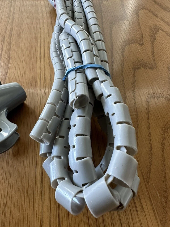 1pc. 10ft x 1/2" Flexi Spiral Coil Band Cable Tube  Organizer Grey - Image 3 of 4