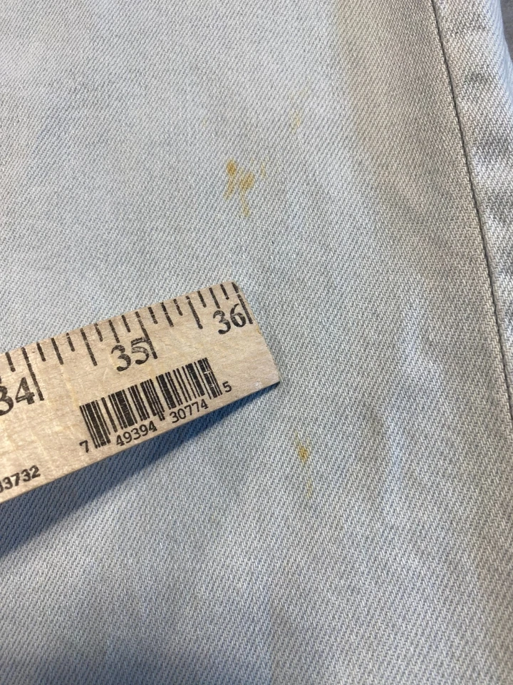 90s Super Wide Barrel Leg Denim Jeans Sz 5 Super High Rise Distressed FLAW SO - Image 2 of 4