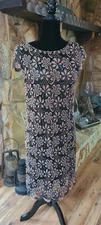 Vintage Flapper Style Dress FLoral Lace Overlay Sz 12 Gatsby Party R&M Richards