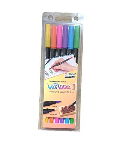 Uchida 1122-6F 6 Piece Modern Art Le Plume Ii Double Ended Marker Brush and 