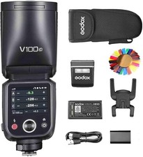 Godox V100 2.4G TTL Round Head Camera Flash Speedlite for Canon Nikon Sony Fuji