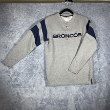 NFL Team Apparel Denver Broncos Gray Pullover Crewneck Sweatshirt No Size