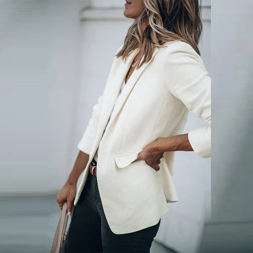 Ladies Casual Long Sleeve Cardigan Jacket Womens OL Open Front Blazer Suit S-5XL - Picture 15 of 69