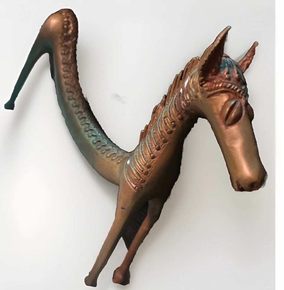 Vintage Bronze Horse Statue Figure India Tribal Folk Art Metal - Image 2 of 4