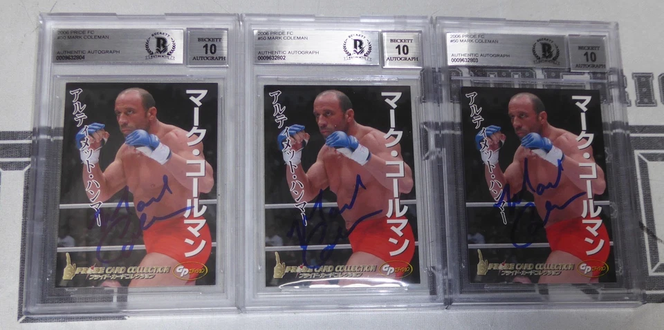 Mark Coleman Signed 2006 Pride FC Rookie Card 50 BAS COA RC UFC Gem Mint 10 Auto - Image 4 of 4