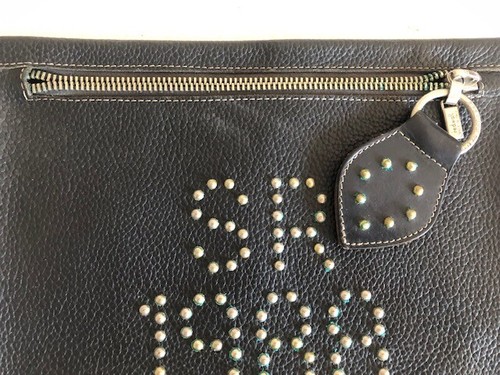 Redwall original vintage pochette donna pelle nera con borchie/woman bag - Foto 3 di 6