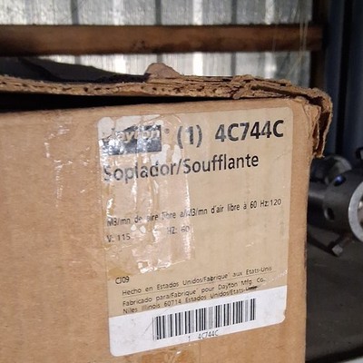 Dayton Blower 4C744C MPN 4C744C 115V 1 Phase 120 m3/mn Corded Electric Model