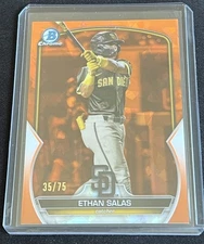 2023 BOWMAN CHROME PROSPECTS ORANGE BCP-171 ETHAN SALAS 1st SP RC 35/75 Padres