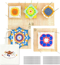 18" x 18" Crochet Blocking Board 4-in-1, Magnetic Splicing Large Granny Square B