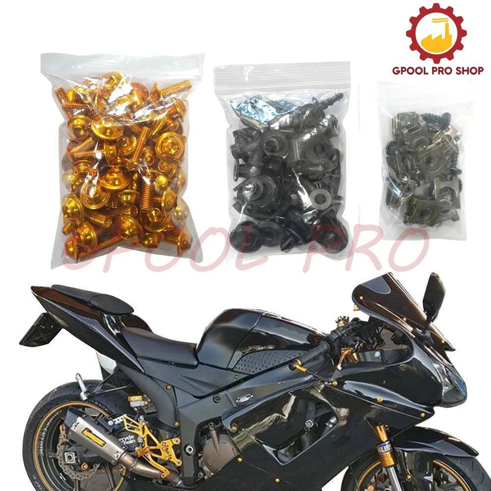 Kit de tornillos de perno de carenado herrajes para Kawasaki Ninja ZX6R ZX14R 250R EX300 ZZR600 Foto 4 de 4