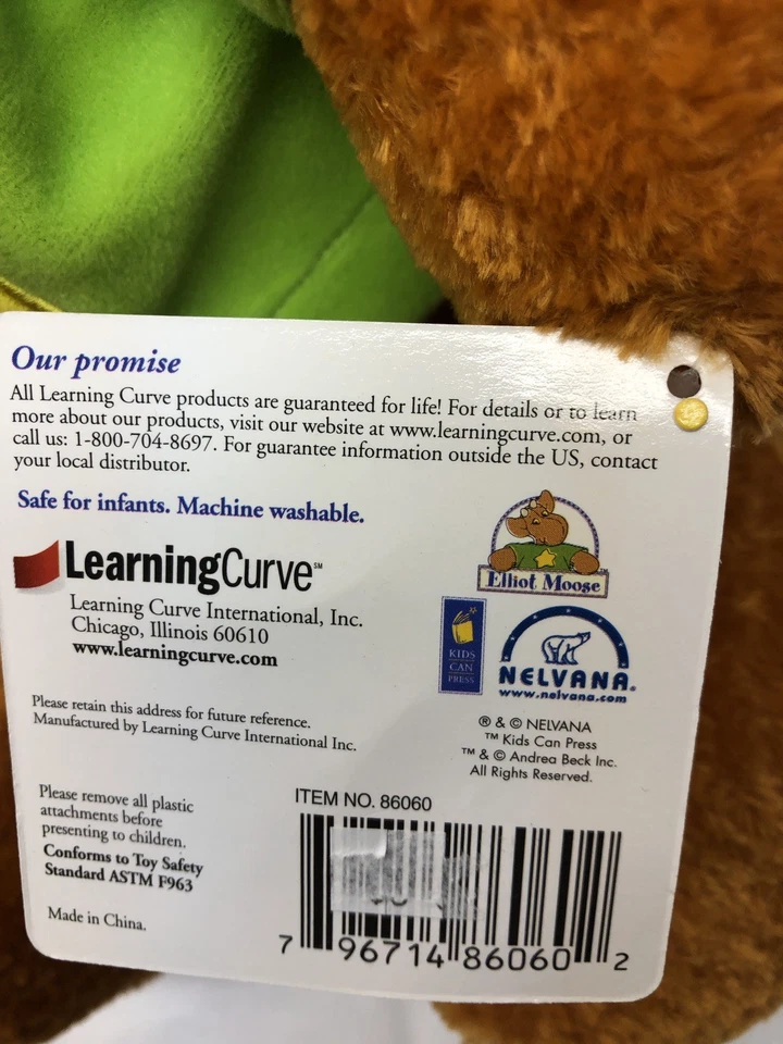 NWT Elliot Moose Plush 2000 From Andrea Beck Books Learning Curve Press - Image 3 of 4