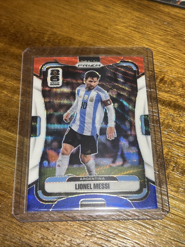 Panini Prizm 2026 World Cup Lionel Messi “Red and Blue Wave”