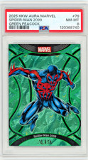 2025 Kakawow Marvel AURA Green Peacock #AM-IGRP-79 Spider-Man 2099 #/25 PSA 8