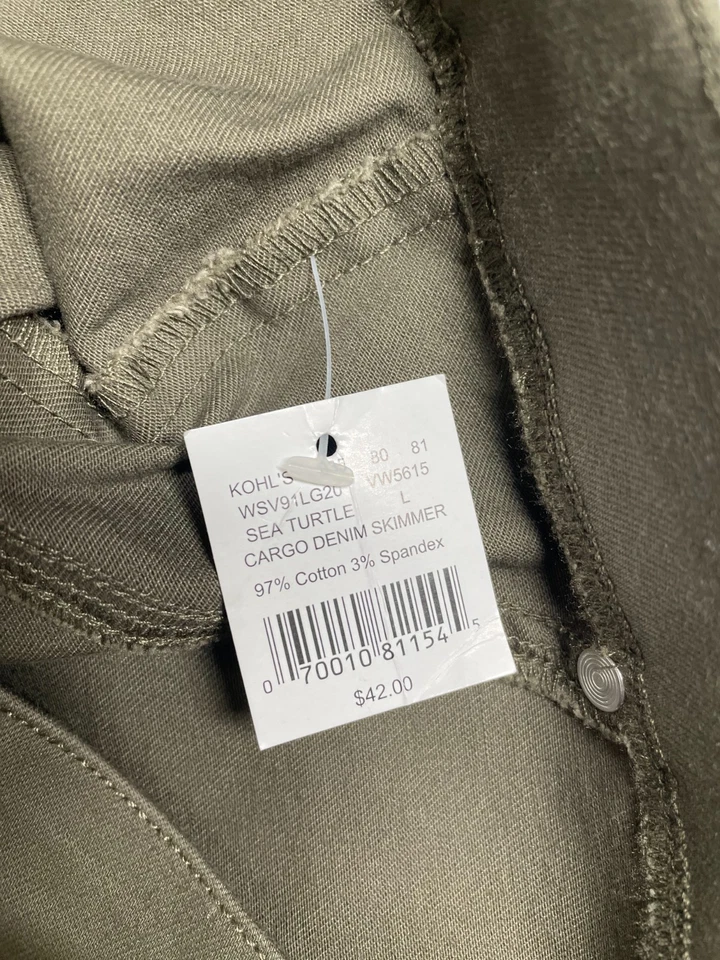 Nuevo con etiquetas Pantalones Skimmer Simply Vera Wang Mujer Verde Oliva Carga Talla Grande Foto 3 de 4