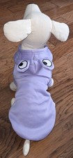 Dog /Small Pet Hoodie Sweatshirt- Purple Frog w/Cute Eyes Costume Soft Fleece- M