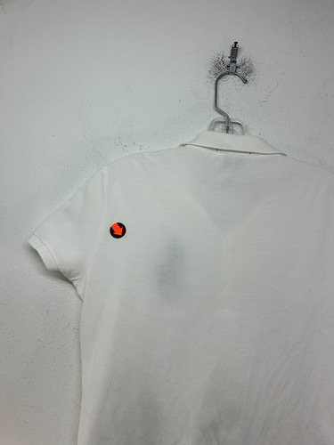 Polo Ralph Lauren black label Womens polo shirt large white blue Beaded Big Pony - Picture 12 of 17