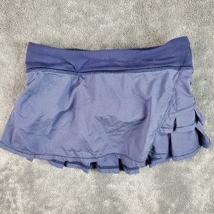 Ivivva By Lululemon Skort Girls 7 Blue Set The Pace Pleated Skirt Lined Active